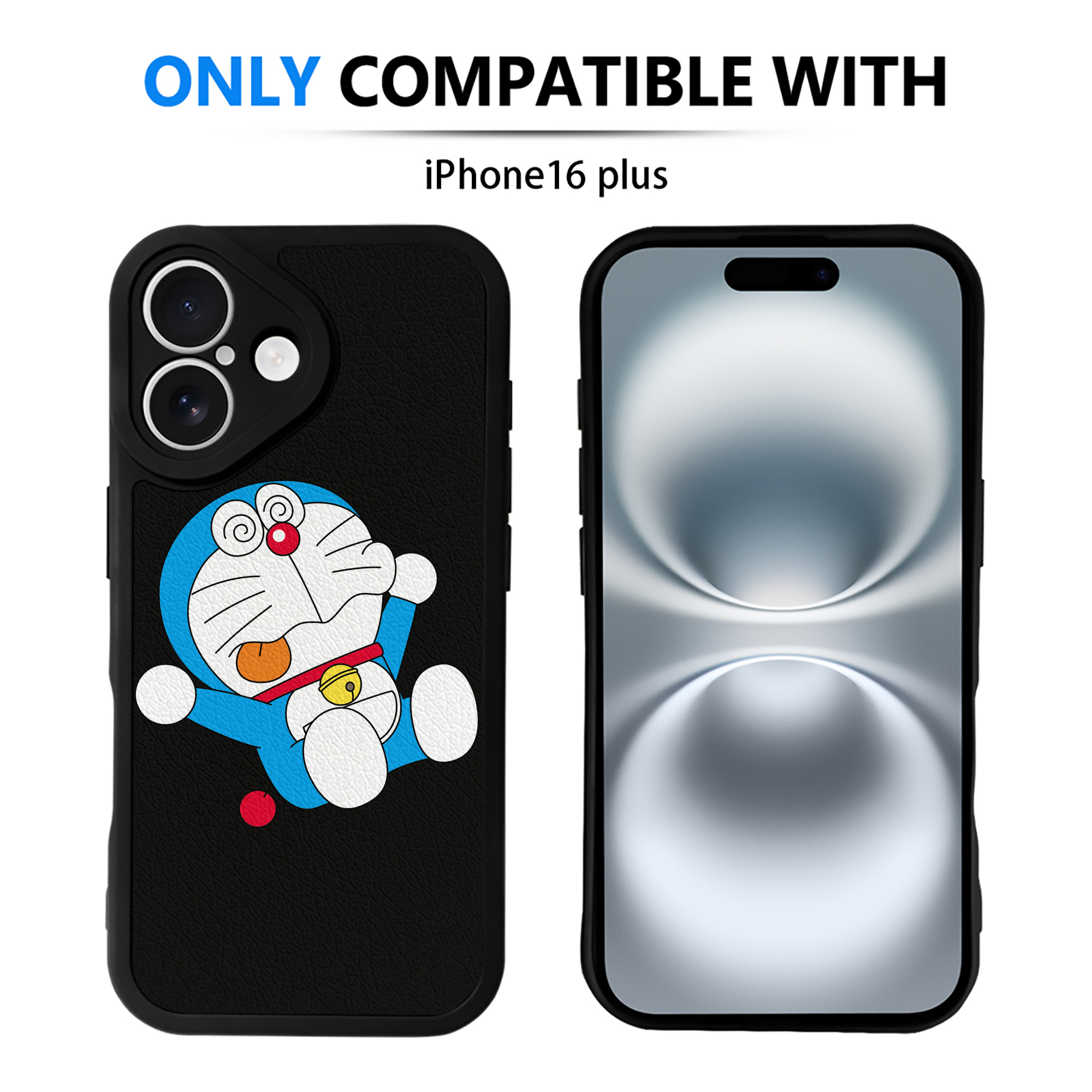 （画像用） ドラえもん Doraemon 【iPhone 16シリーズ対応】シリコンスマホケース（レザー調） 材質：シリコン